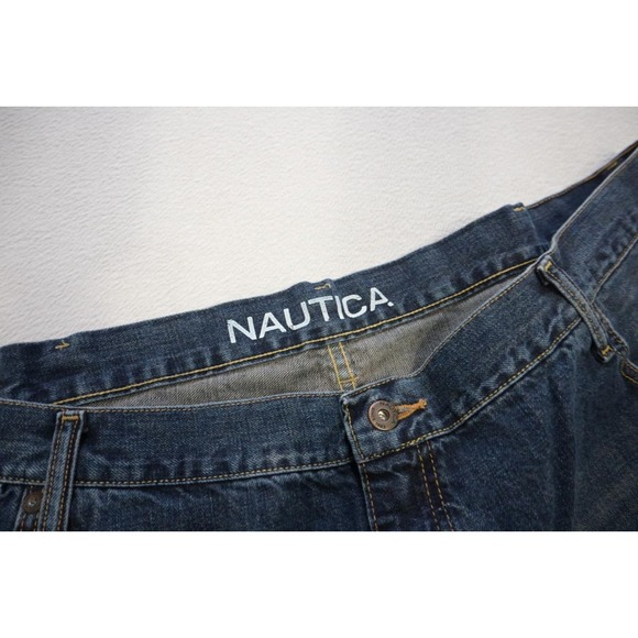 Nautica Straight Relaxed Rugged Denim Dark Blue Jeans Mens Size 50 x 30 - Picture 7 of 9